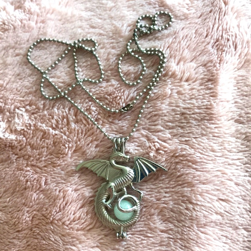 Silver dragon necklace